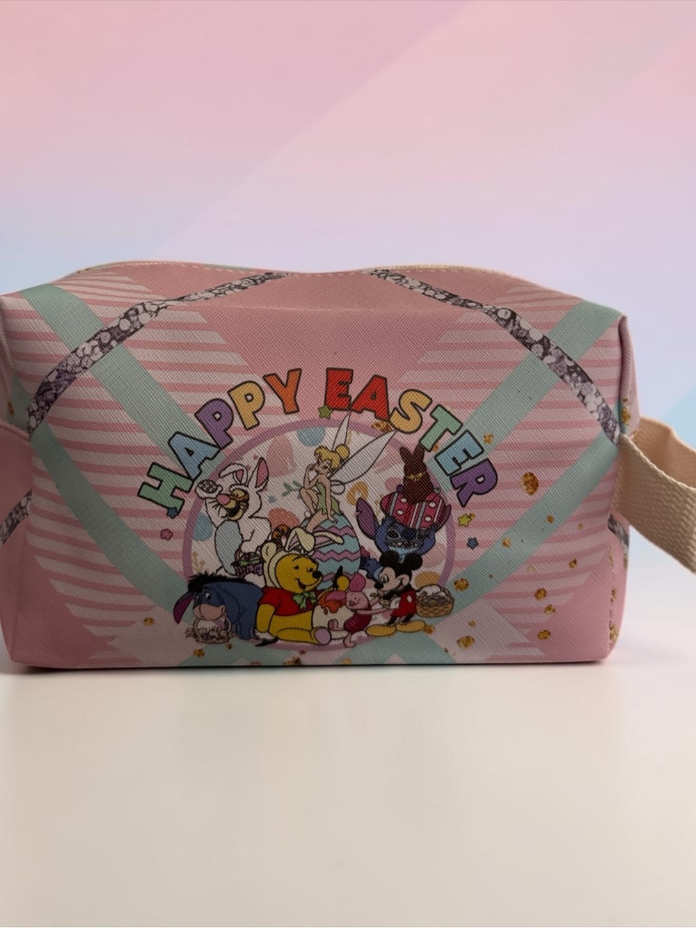 Pink Happy Easter Accessory Cosmetic/Travel Pouch - Character Print